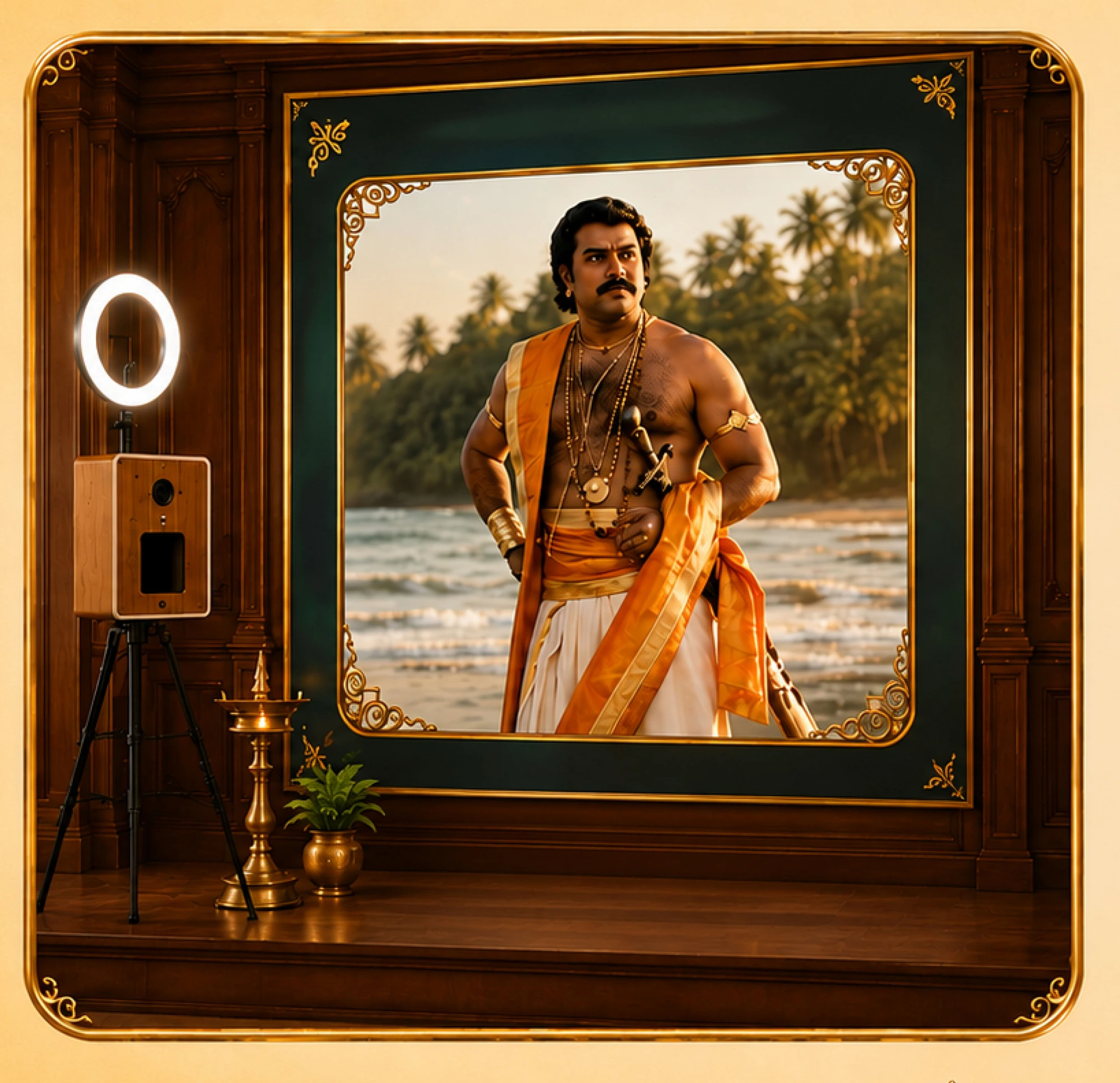 Royal AI photo booth with a Thamburan portrait